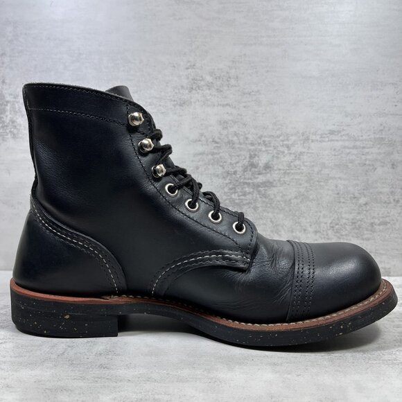 Red Wing Iron Ranger 8114 6" Leather Cork Sole Boots - Men's Size 6 D - Black - Picture 2 of 10